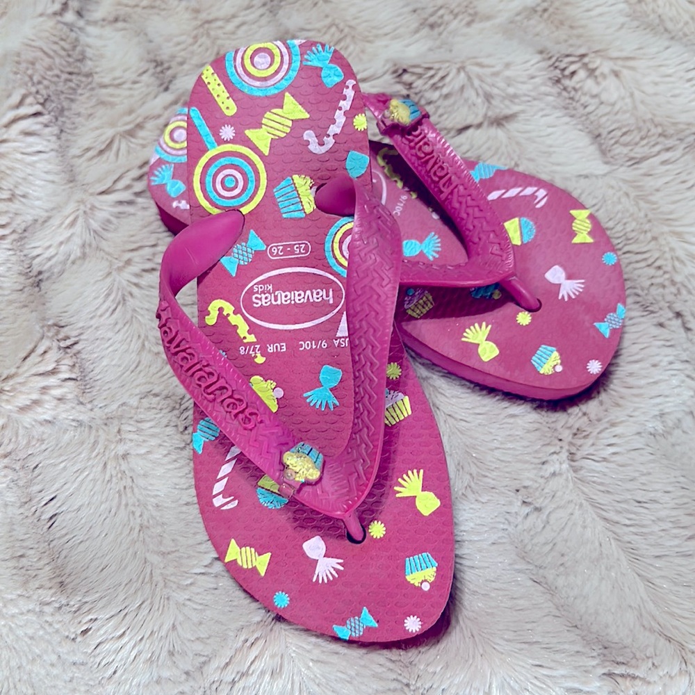 Girls Flip Flop Havaianas Pink Cupcake Size 9/10